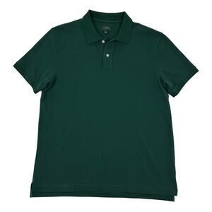 J.Crew Dark Green Cotton Polo Shirt Classic Preppy Short Sleeve Men’s M
